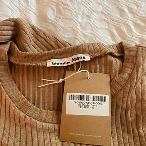 Reformation small Long sleeve dress beige